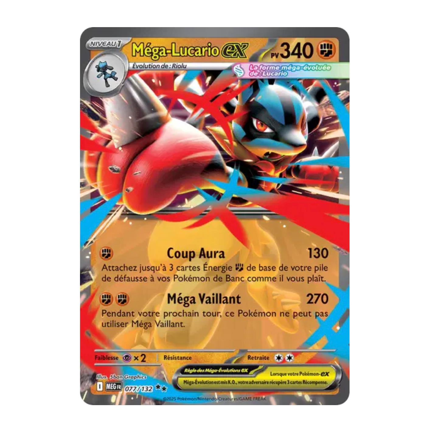 Méga-Lucario Ex - 077/132 - Méga-Évolution - (ME01) - Français